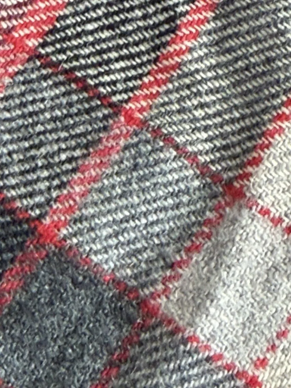 Vintage Cisco Cashmere Wool Red Black Tartan Plaid Scarf Unisex 48